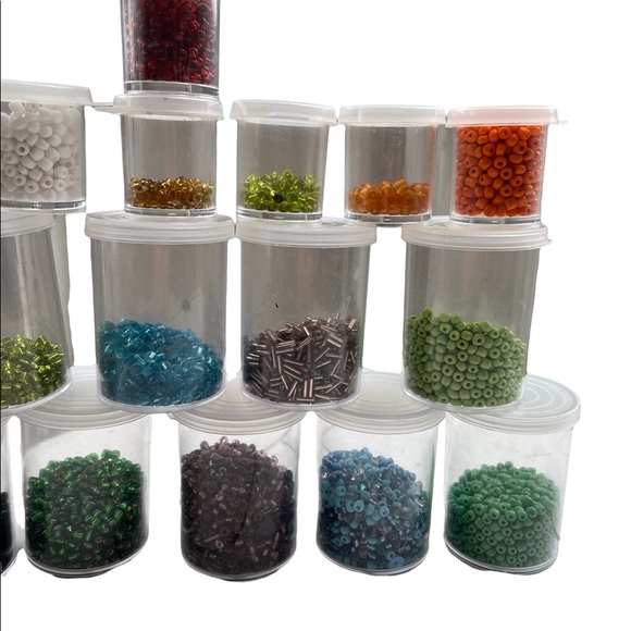 Glass beads and glass seeds. 20 different types of beads. Perfect for any craft. - Picture 3 of 4